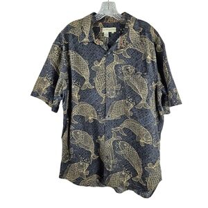 The Territory Ahead Button Up Shirt Men's Xl Fish Koi Silk